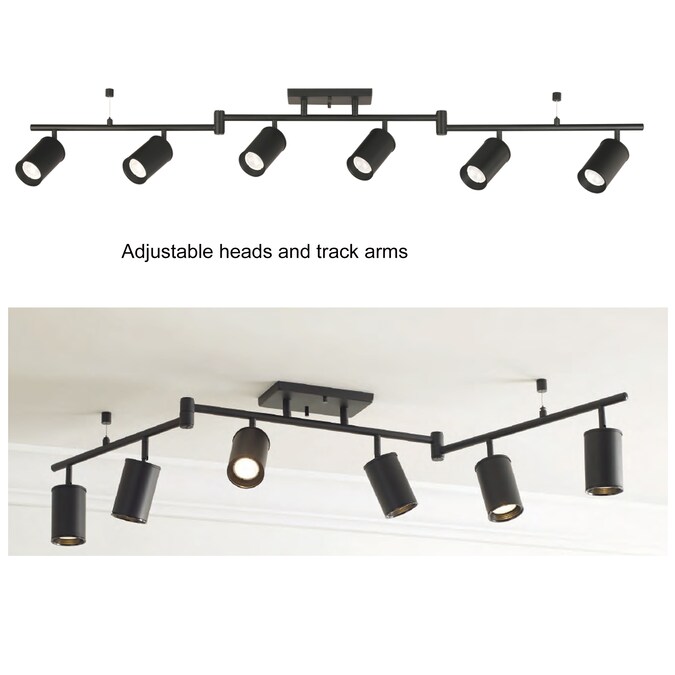 allen + roth Mason 57.25-in 6-Light Matte Black dimmable Gu10 Pin Base Traditional Track Bar - Image 8