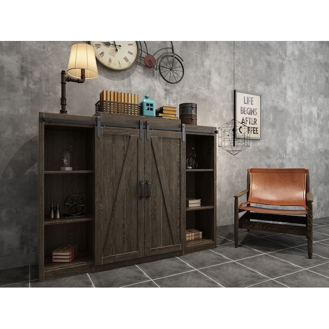 Quiet Glide 60-in Matte Black Indoor J-strap Double Barn Door Hardware Kit