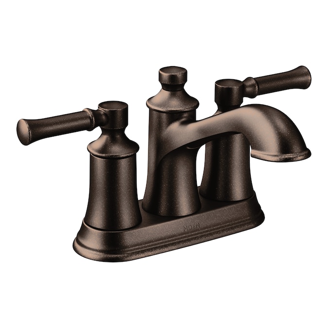 Moen Dartmoor Oil Rubbed Bronze 4-in centerset 2-Handle WaterSense Bathroom Sink Faucet with Drain