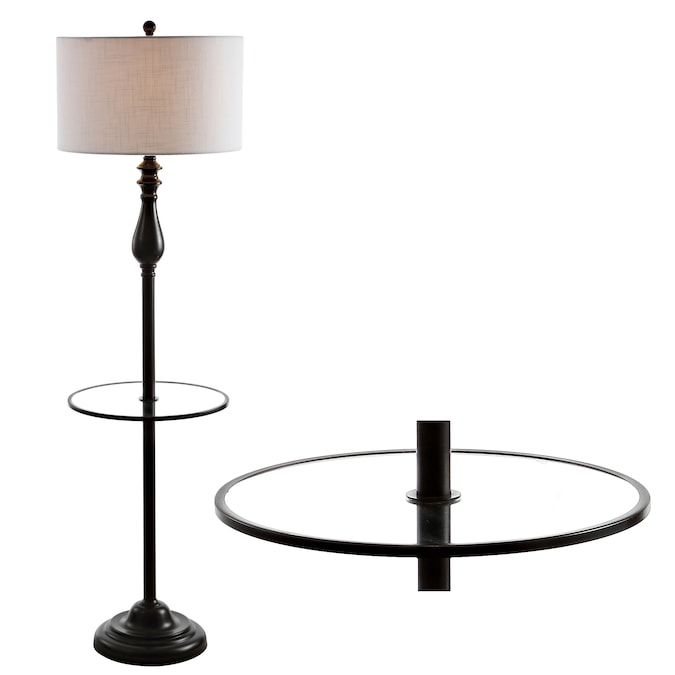 JONATHAN  Y Laine Metal/Glass Transitional 60-in Oil Rubbed Bronze Shelf Floor Lamp
