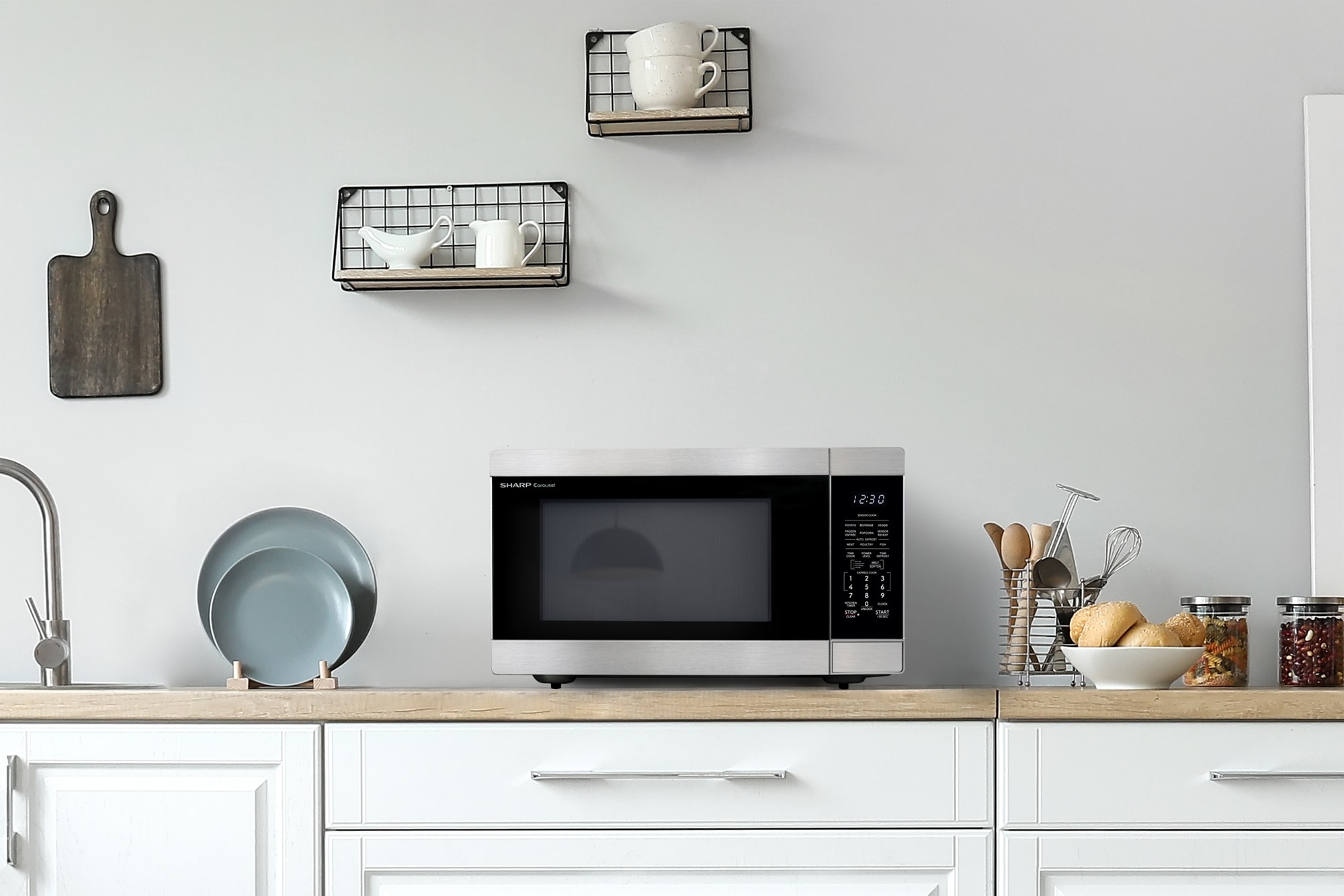 2.2-cu ft Large (Greater than 1.5-cu ft) 1200 -Watt Sensor Cooking Controls Countertop Microwave ( Stainless Steel ) - Image 6