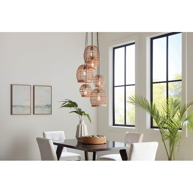 allen + roth MAYA 6-Light Matte Black Traditional Dry rated Chandelier