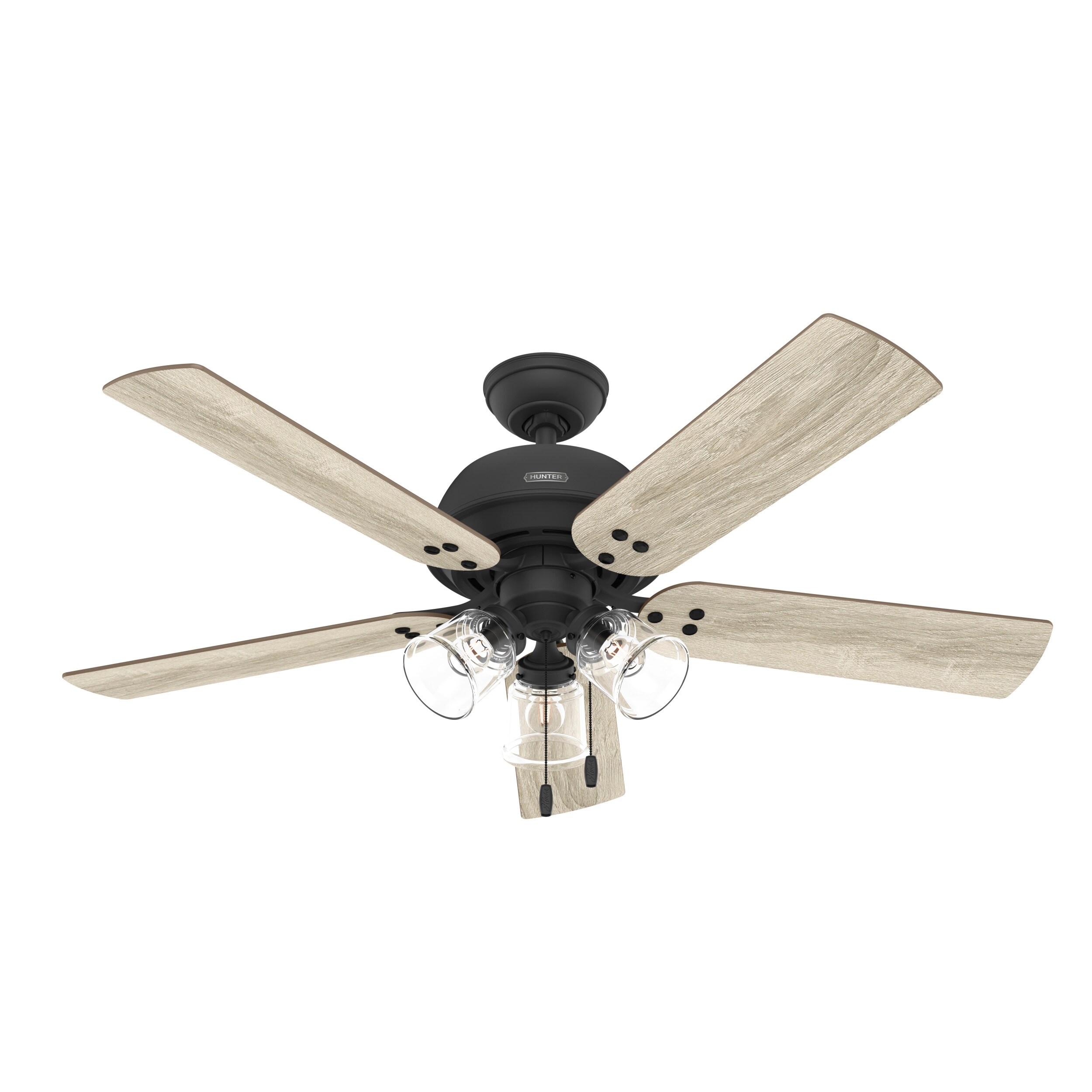 Shady Grove 52-in Matte Black with Golden Maple Blades Ceiling Fan With Light ( 5 -Blade ) - Image 16
