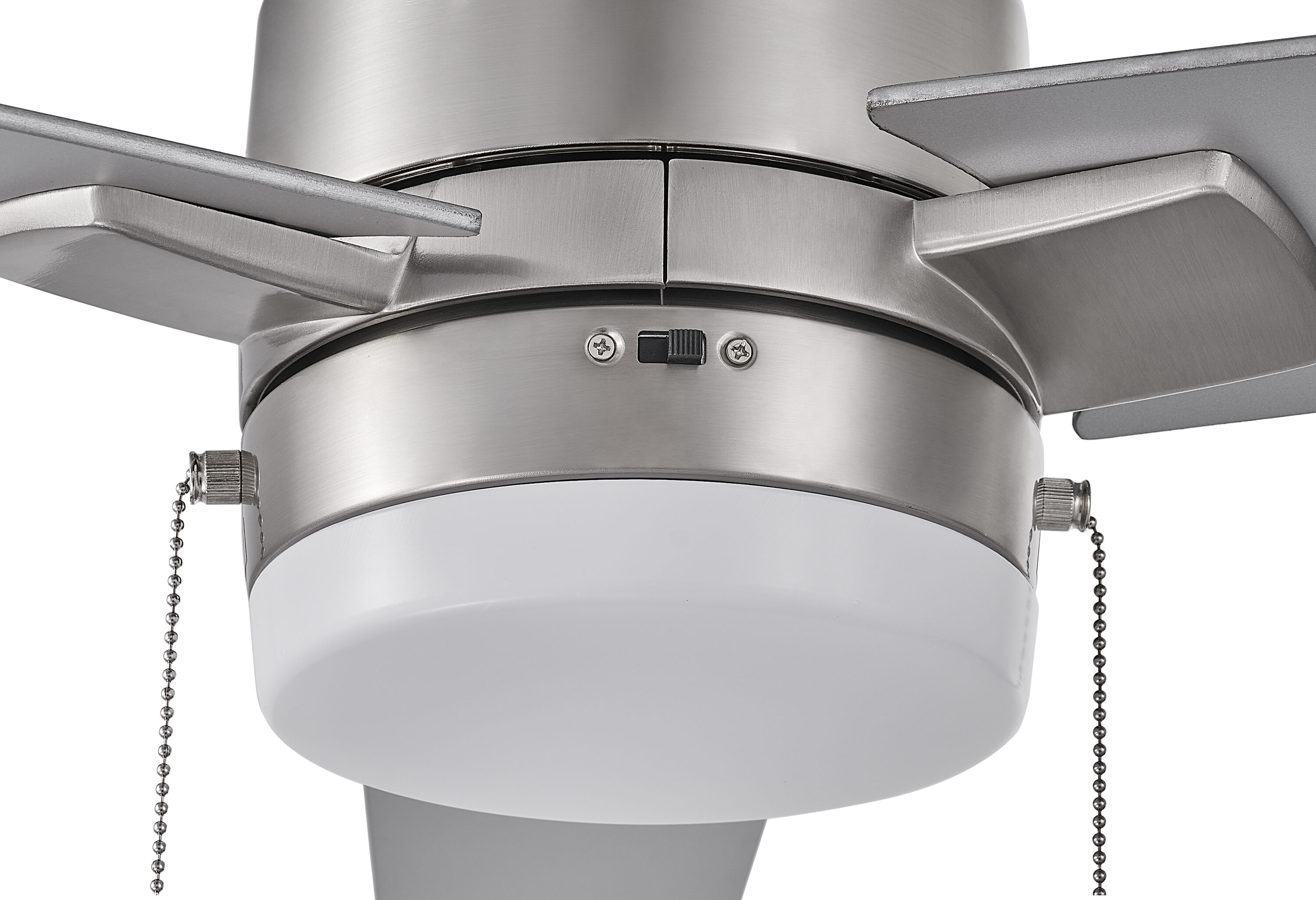 Brinson 44-in Integrated LED Brushed Nickel with Silver/Burnished Maple Blades Ceiling Fan With Light ( 3 -Blade ) - Image 6