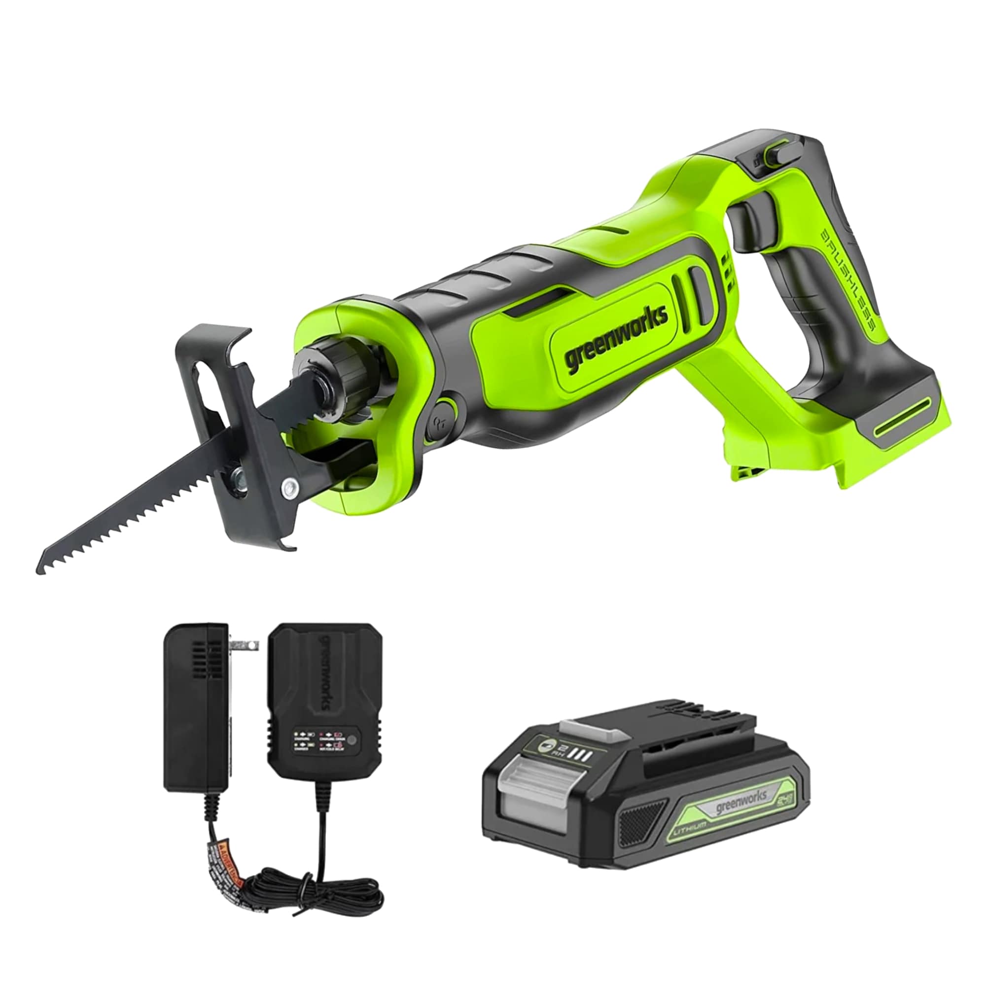 24-volt 7 -Amp Variable Speed Brushless Cordless Reciprocating Saw ( Battery Included )