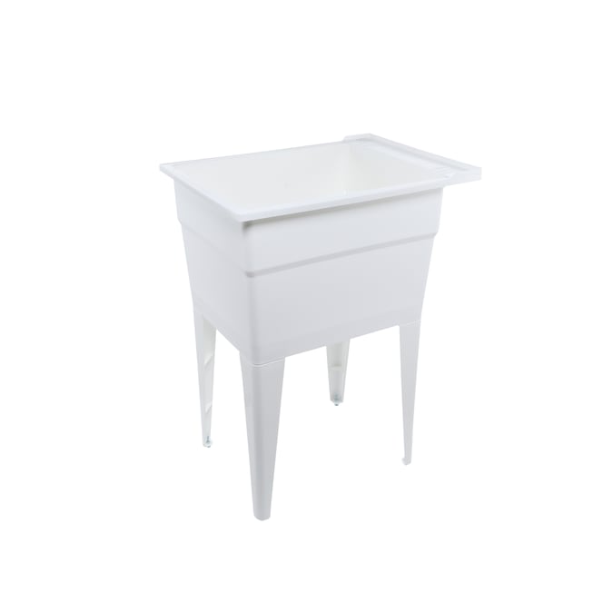 RuggedTub 24.25-in x 22-in 1-Basin White Freestanding Utility Tub - Image 4