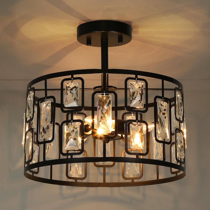 LNC Dew 3-Light Matte Black LED Semi mount light