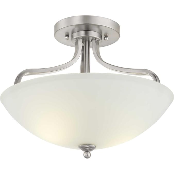 Progress Lighting Laird 3-Light 15.625-in Brushed Nickel Semi Flush Mount Light - Image 8