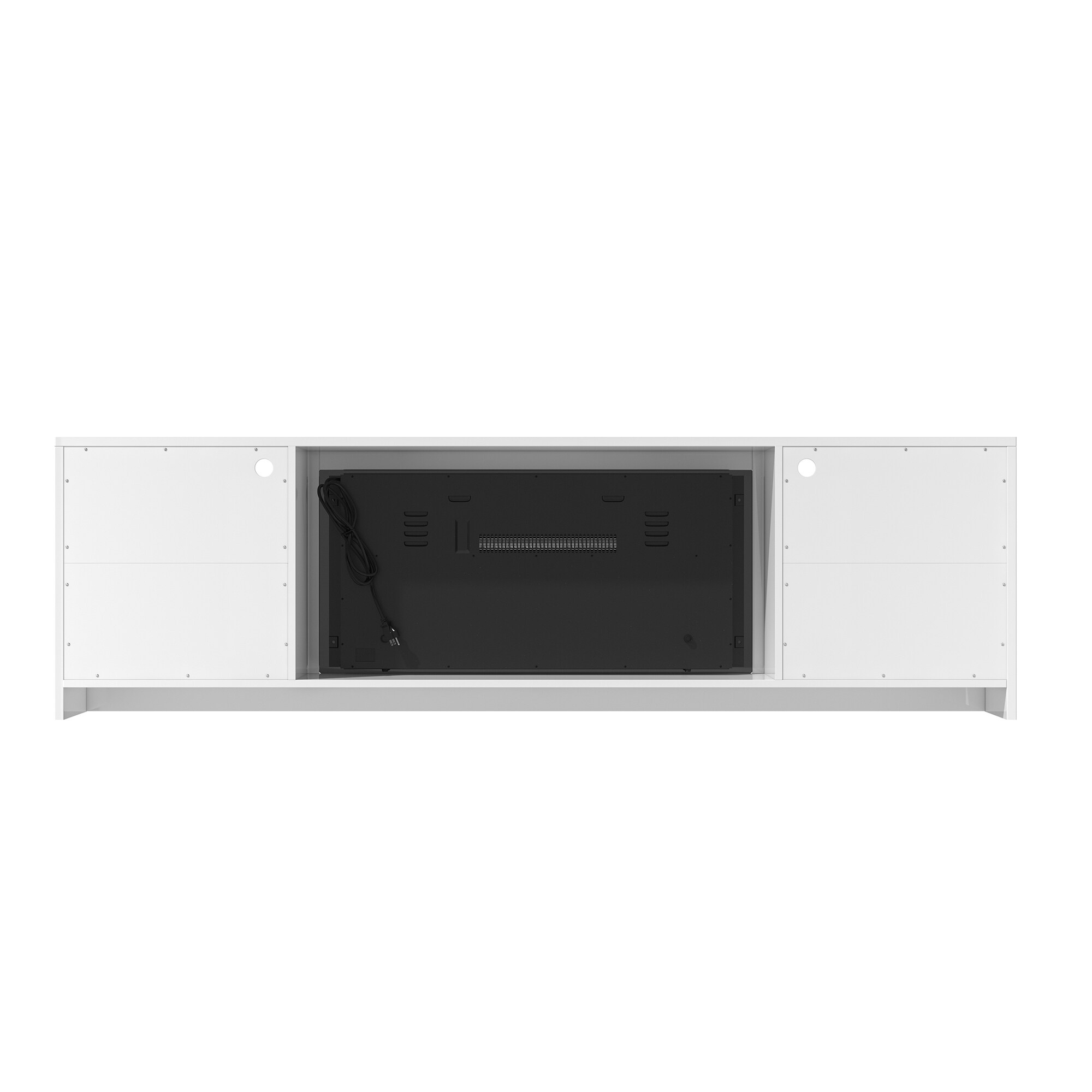 70.08-in W White TV Stand with Fan-forced Flat wall Electric Fireplace with Remote Control Included - Image 7