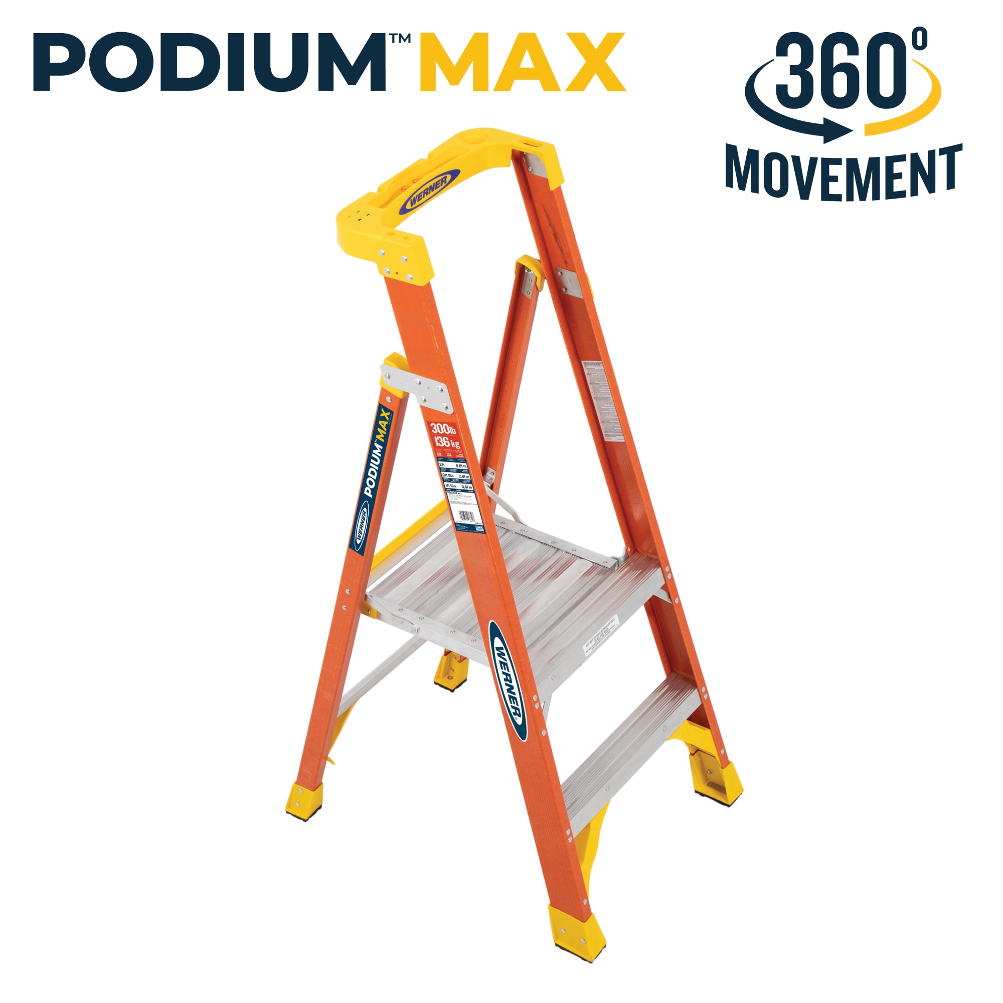 PD6200 6-ft ( 8-ft Reach Height ) Fiberglass Type 1A - 300 lbs. Load Capacity Podium ladder