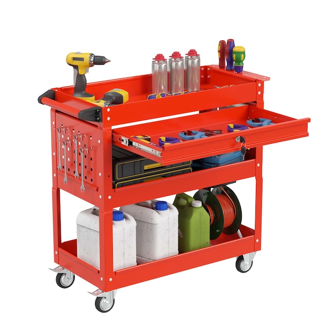 RaDEWAY 30-in 1-Drawer Shelf Utility Cart