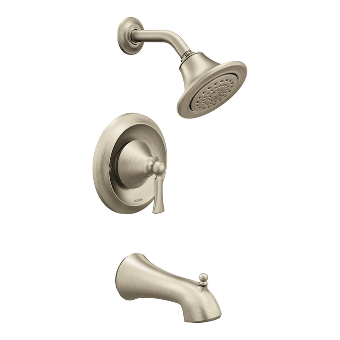 Moen Wynford Brushed Nickel 1-handle Single Function Round Bathtub and Shower Faucet