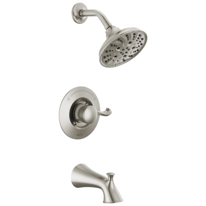 Delta Esato Spotshield Stainless 1-handle Multi-function Round Bathtub and Shower Faucet Valve Included