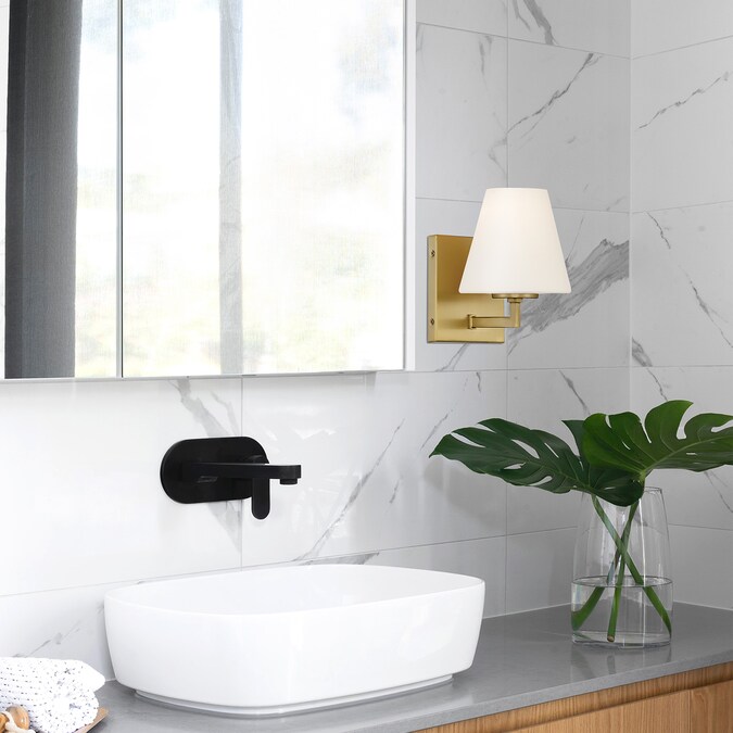 Designers Fountain Palmyra 6.5-in W 1-Light Brushed Gold Mid-century Incandescent Wall Sconce