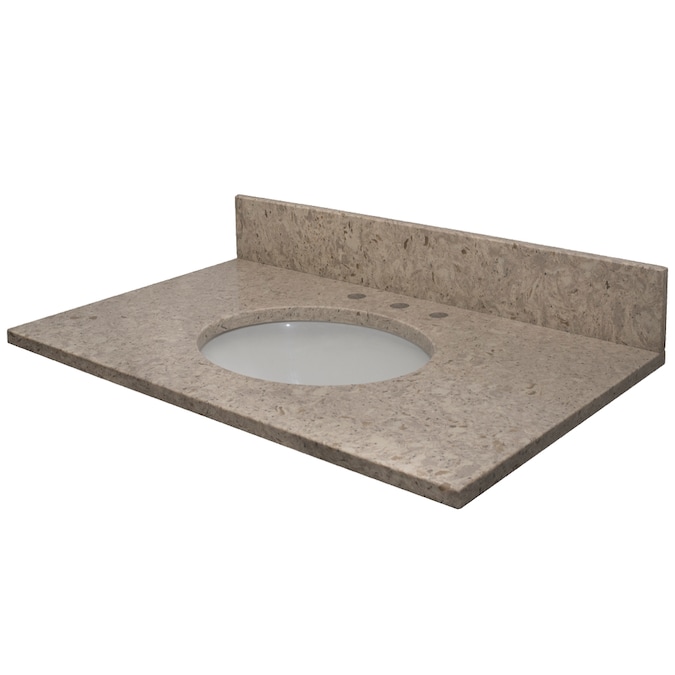 MarCraft Vista 31-in x 22-in Polished Orion Quartz Undermount Single Sink 3-Hole Bathroom Vanity Top