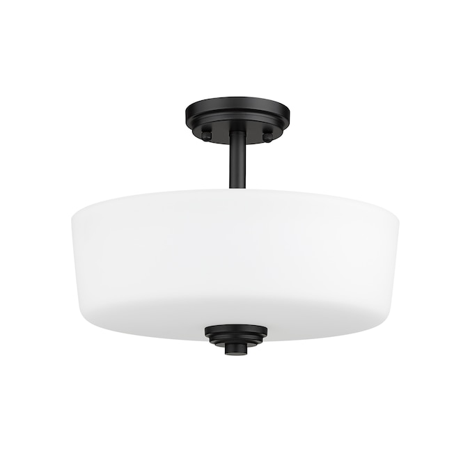 Z-Lite Arlington 3-Light 14.75-in Matte Black Semi Flush Mount Light - Image 5