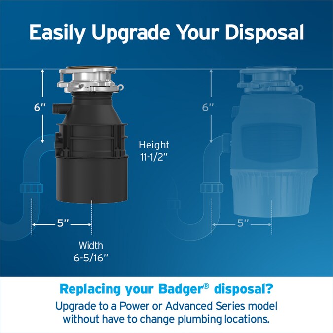 InSinkErator Badger 5XL Continuous Feed 1/2-HP Septic Safe Corded Garbage Disposal - Image 9