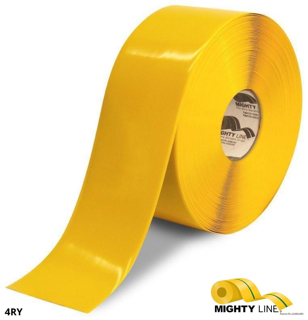 4-Inches W x 100-Feet L Yellow Industrial floor marking Vinyl Safety Tape