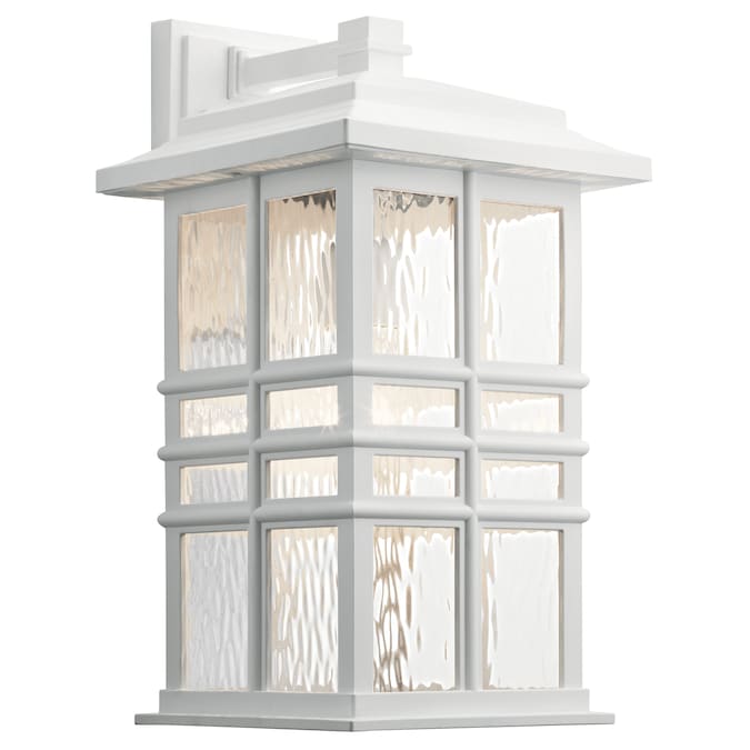 Kichler Beacon Square 1-Light 17.5-in H White Outdoor Wall Light
