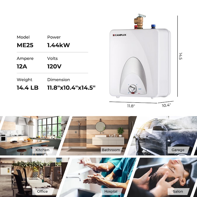 Camplux 2.5-Gallons Regular 1-year Warranty 1440-Watt 1 Element Point Of Use Electric Water Heater - Image 5