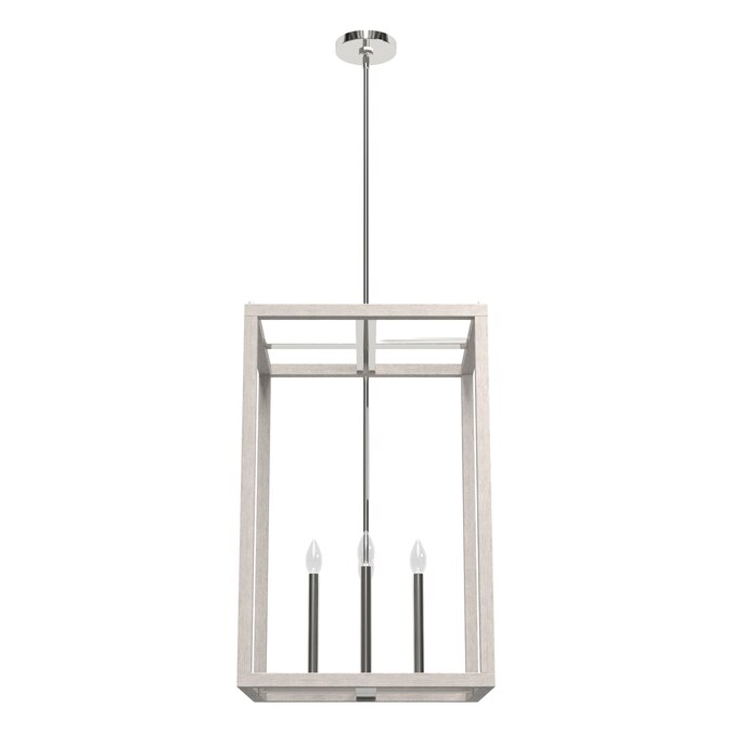 Hunter Squire Manor 4-Light Chrome Modern/Contemporary Square LED Medium Hanging Kitchen Island Light