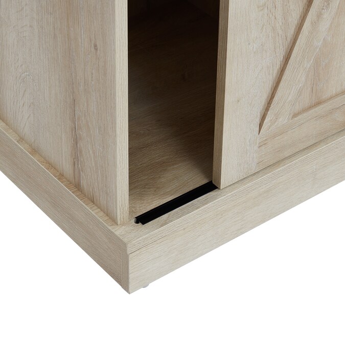 CASAINC 54-in W White Oak TV Stand with LED Corner or Flat Wall Electric Fireplace with Remote Control Included - Image 9