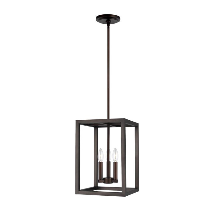 Generation Lighting Moffet Street 3-Light Bronze Industrial Geometric Medium Hanging Pendant Light
