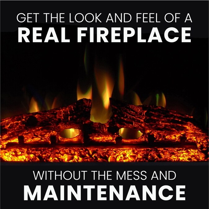 Cambridge 47.2-in W Mahogany TV Stand with Fan-forced Flat Wall Electric Fireplace with Remote Control Included - Image 3