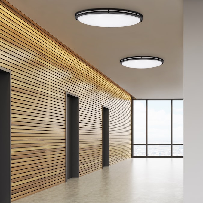 Maxxima 3 CCT Ceiling Mount 1-Light 32-in Matte Black LED Flush Mount Light