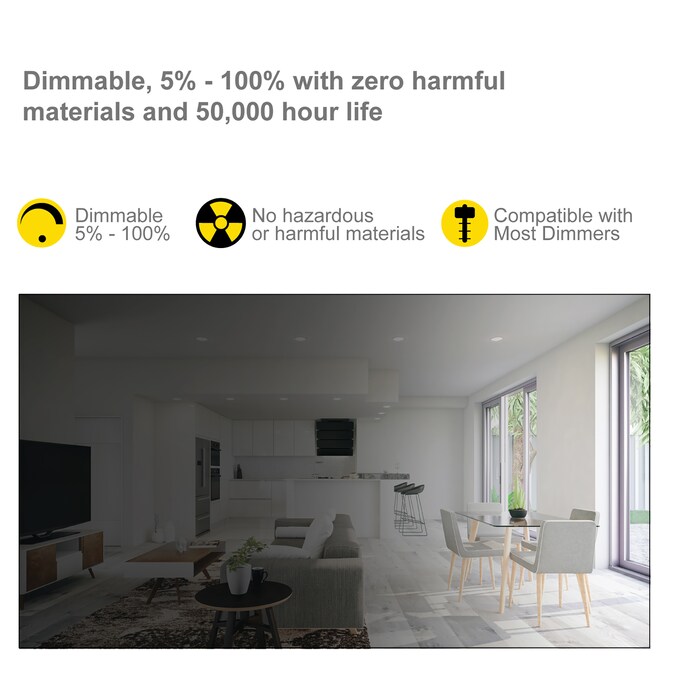 NUWATT Ultra Slim Airtight IC Bronze 4-in 630-Lumen Switchable Round Dimmable LED Canless Shower Recessed Downlight (6-Pack) - Image 6