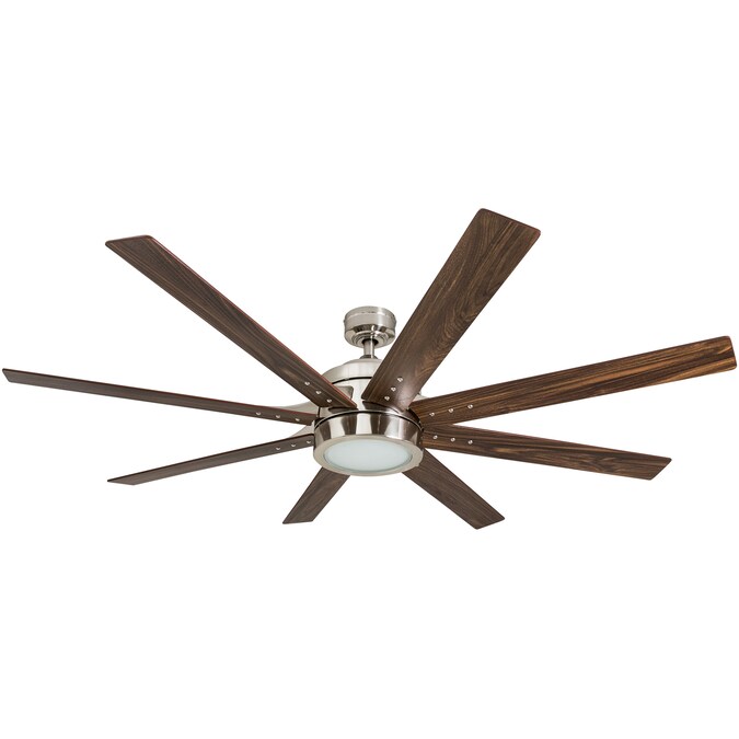 Honeywell Xerxes 62-in Brushed Nickel with Gray Oak/French Oak Blades Indoor Ceiling Fan with Light and Remote (8-Blade)