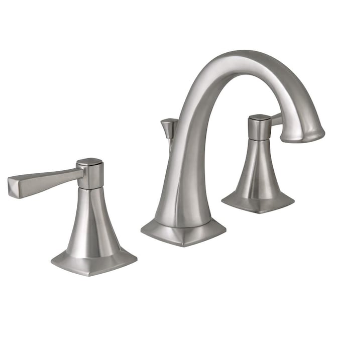 Design House Perth Satin Nickel Widespread 2-Handle WaterSense Bathroom Sink Faucet with Drain