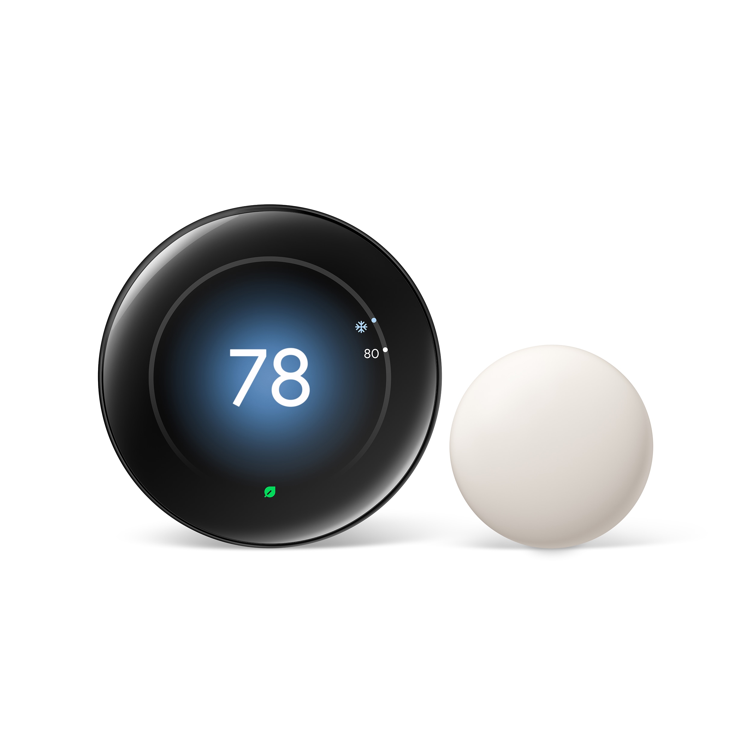 Nest Learning Thermostat (4th Gen) with Temp Sensor - Polished Obsidian