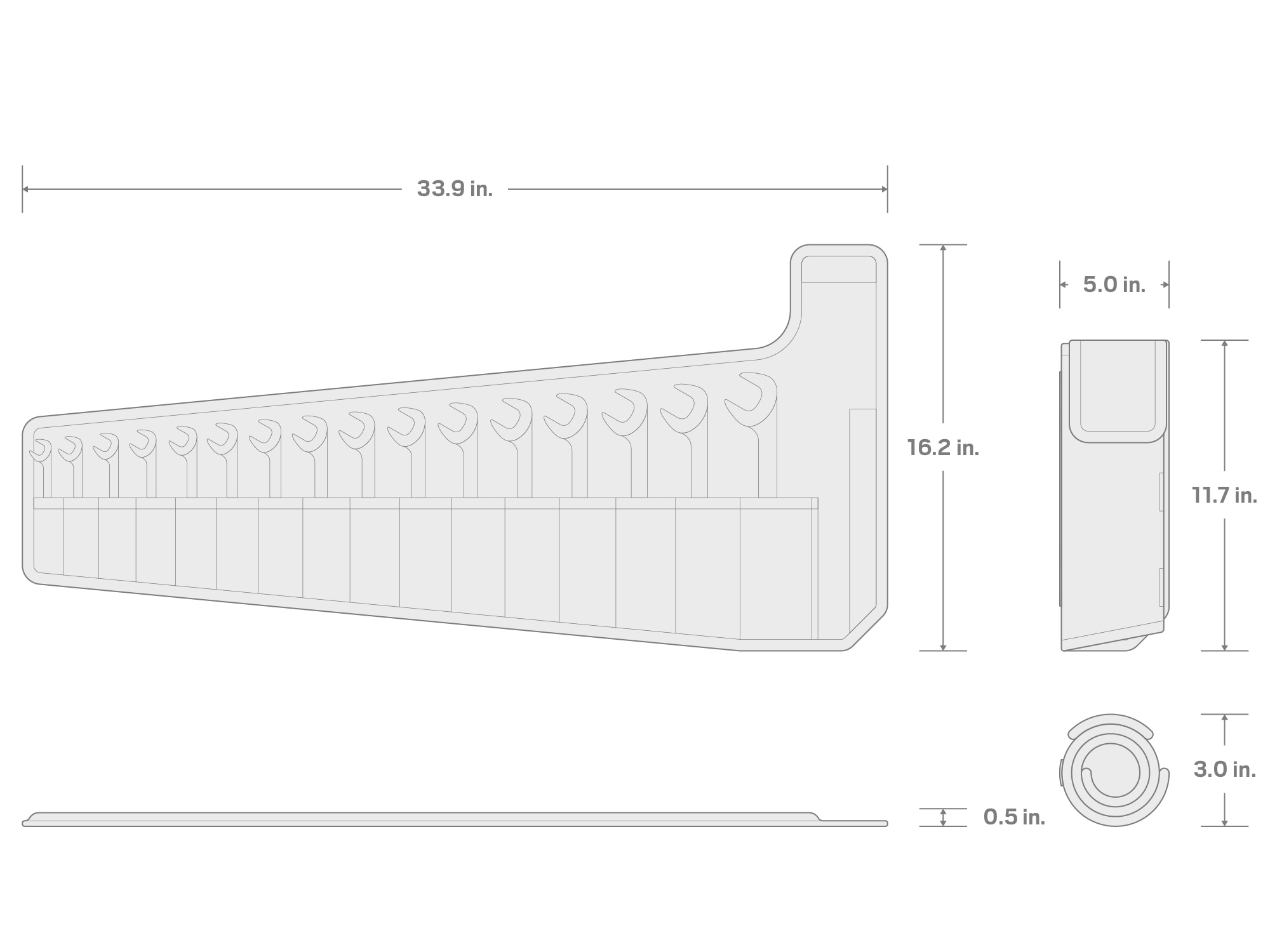 16 -Piece Set Metric Angle Open end Wrench Includes Soft Case - Image 6