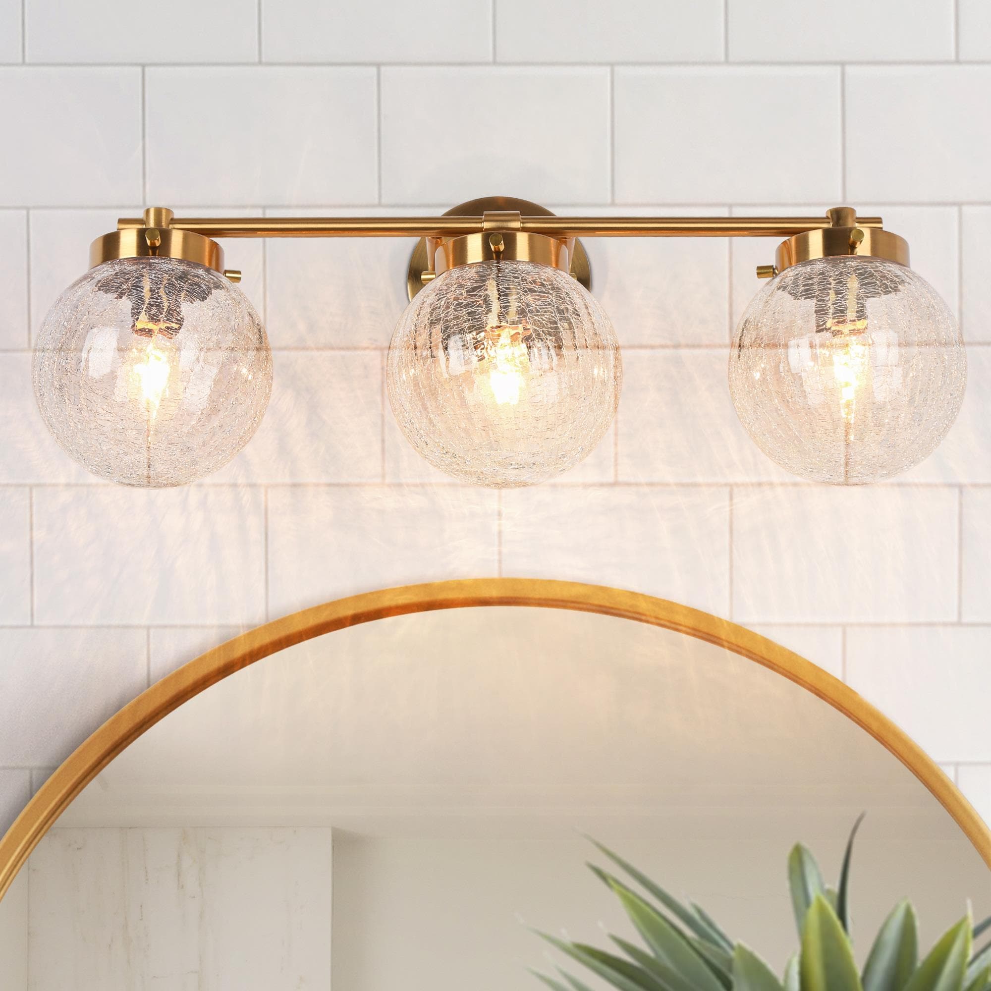 Ariene 21.7-in 3 -Light Polished Gold Modern/contemporary Vanity light