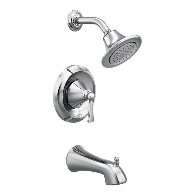 Moen Wynford Chrome 1-handle Single Function Round Bathtub and Shower Faucet