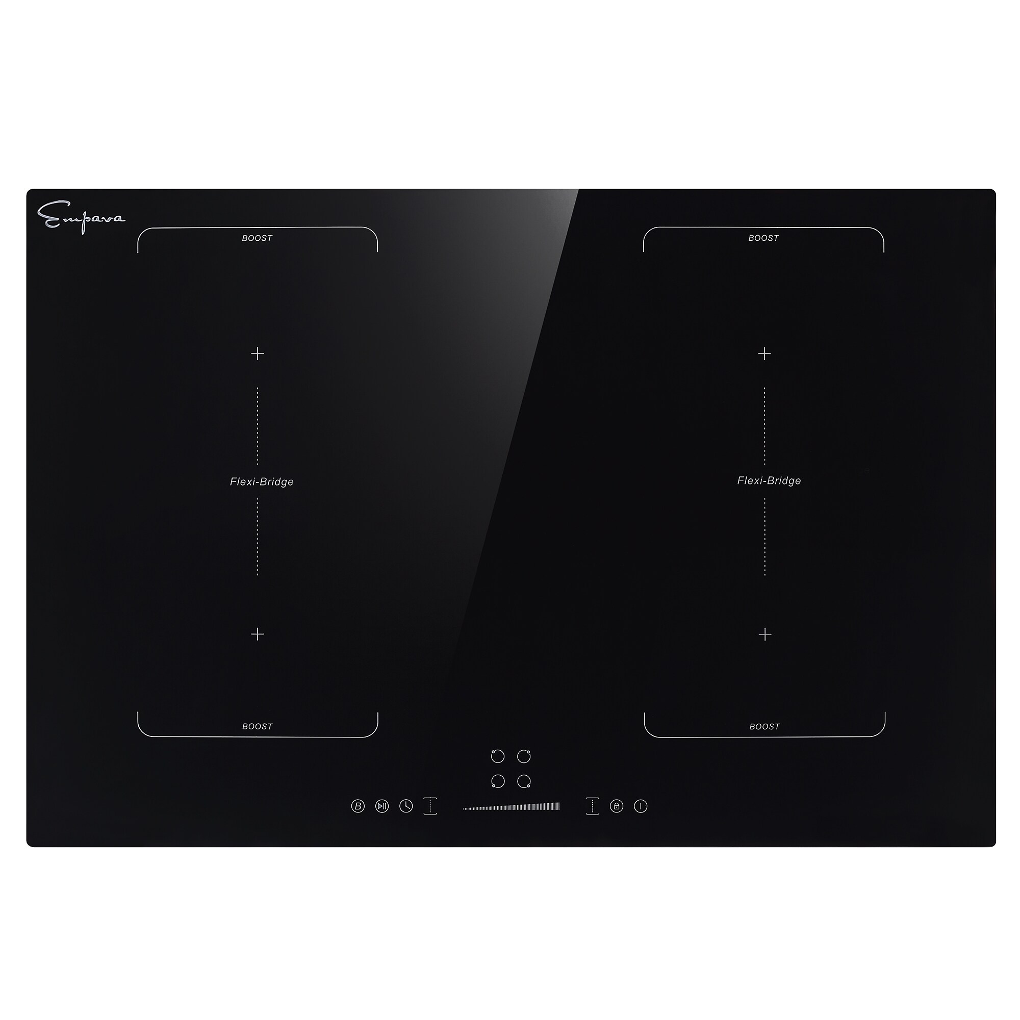 30-in 4 burners Black Induction Cooktop with Bridge Element