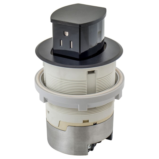 Hubbell Bryant 15-Amp 125-volt Tamper Resistant Recessed Pop-out Residential/Commercial Duplex Outlet, Black