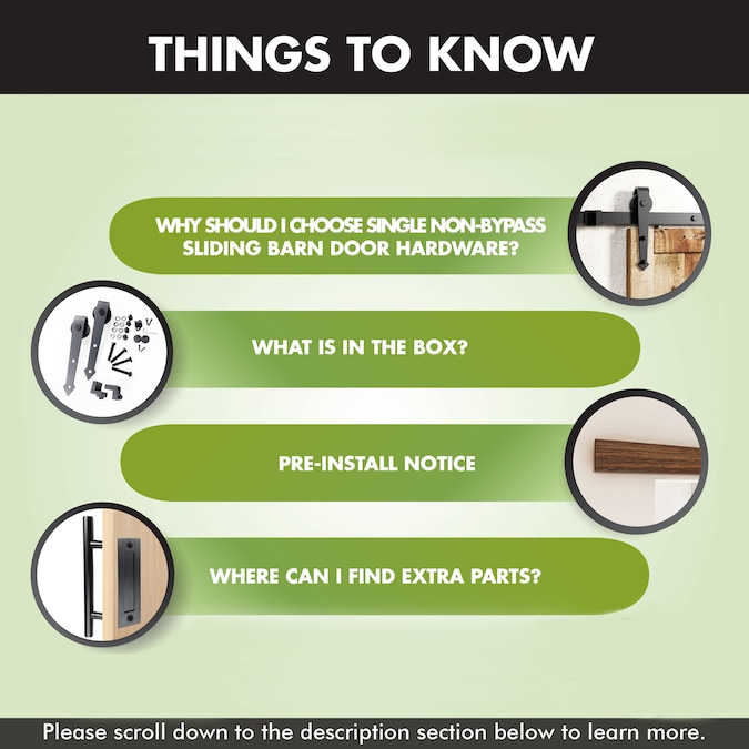 HOMACER 90-in Rustic Black Indoor Arrow Double Barn Door Hardware Kit - Image 4