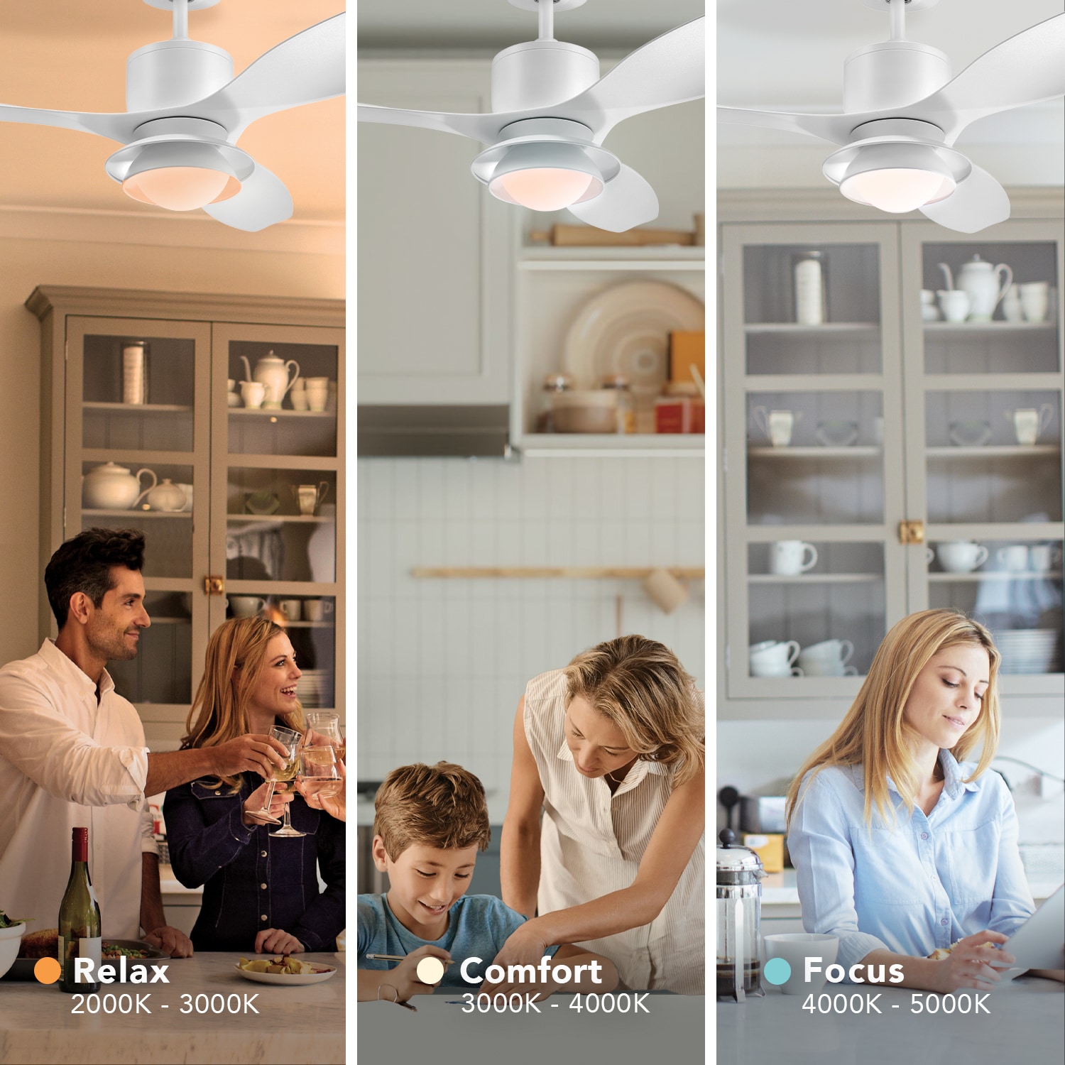 48-in Color-Changing Integrated LED Smart White with Satin Blades - Remote Included ( 3 -Blade ) - Image 7