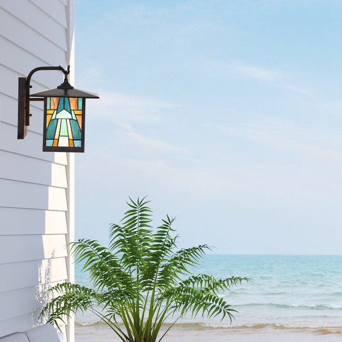 River of Goods 1-Light 11.75-in H Oil-Rubbed Bronze Outdoor Wall Light - Image 6