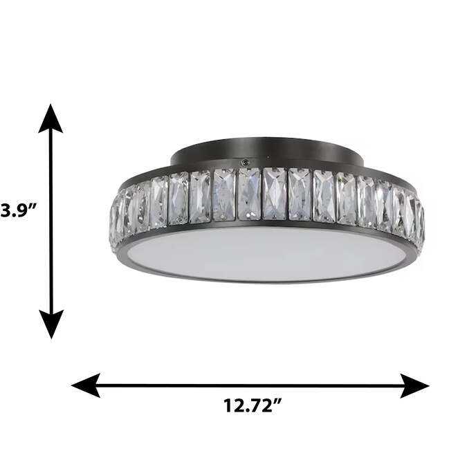 allen + roth Willow 1-Light 12.72-in Matte Bronze LED Flush Mount Light - Image 10