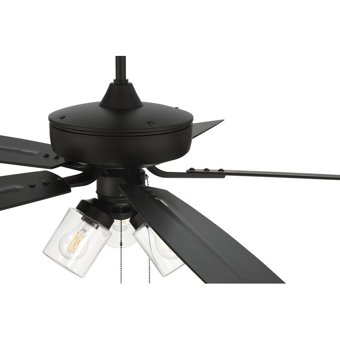 Craftmade Outdoor P104 Pro Plus Series 52-in Flat Black LED Indoor/Outdoor Downrod or Flush Mount Ceiling Fan with Light (5-Blade) - Image 7