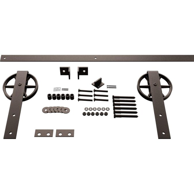 Goldberg Brothers 48-in Bronze Texture Indoor Wagon Wheel Single & Double Barn Door Hardware Kit