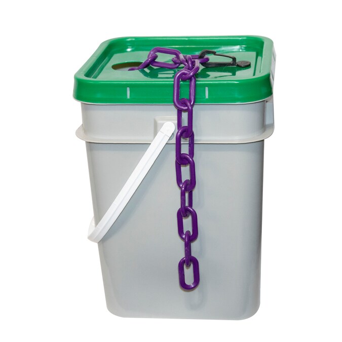 Mr. Chain 1.5 In. (#6, 38Mm) X 300 Ft. Purple Plastic Barrier Chain In A Pail