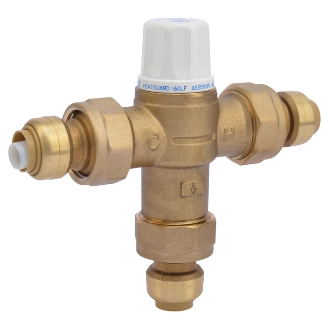 Cash Acme 1/2-in ID Push-to-connect x 1/2-in OD Push-to-connect Brass Thermostatic Mixing Valve