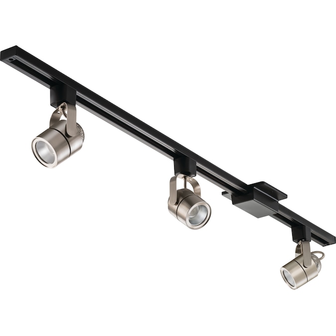 Lithonia Lighting LTIKMSBK LED Series Track Kit 3.5-in 3-Light Nickel dimmable LED Modern/Contemporary Linear Track Lighting Kit with Roundback Pivoting Heads