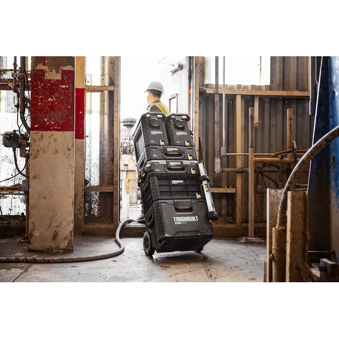 TOUGHBUILT STACKTECH 22.3-in W x 26-in H x 19.7-in D Black Plastic/Metal Rolling Tool Box - Image 14