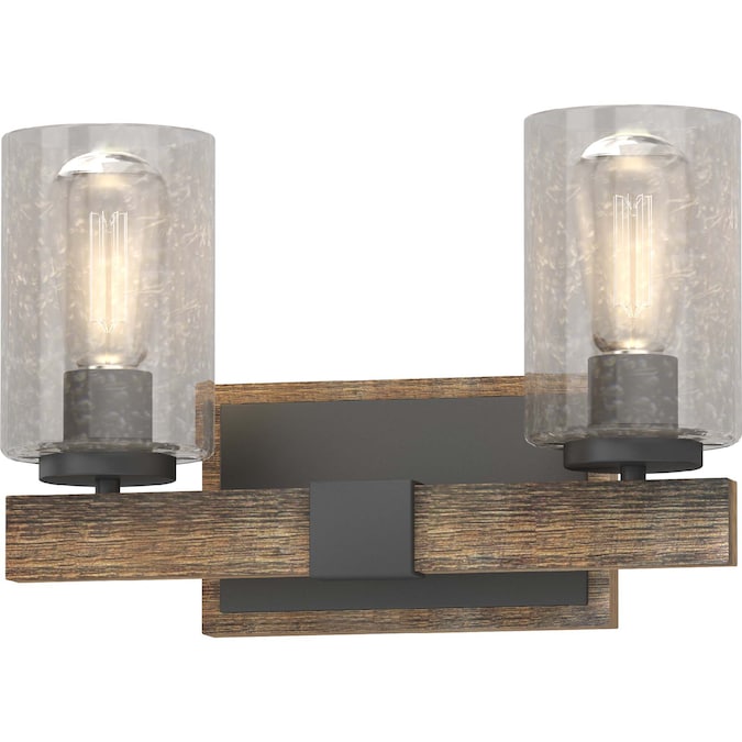 Volume Lighting 14.75-in 2-Light Satin Black Farmhouse Vanity Light - Image 5