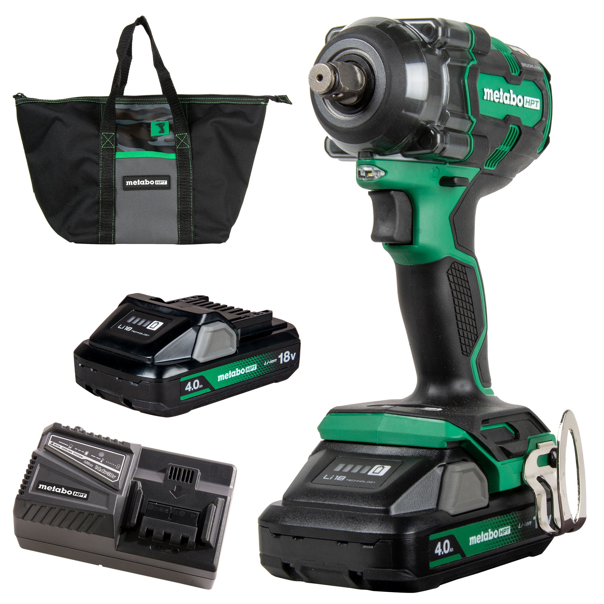 18-volt Variable Speed 1/2-in square Drive Cordless Impact Wrench 2 batteries